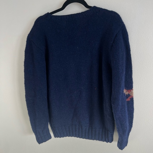Vintage Woolrich Bird Hunting Scene Handknit Sweater, size Large - Picture 4 of 5